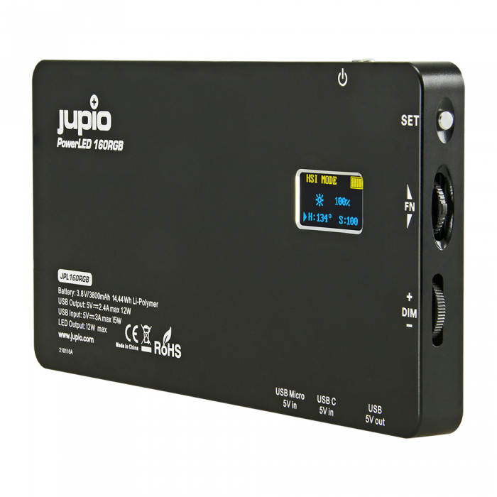 Jupio PowerLED 160 RGB met ingebouwde Powerbank_04